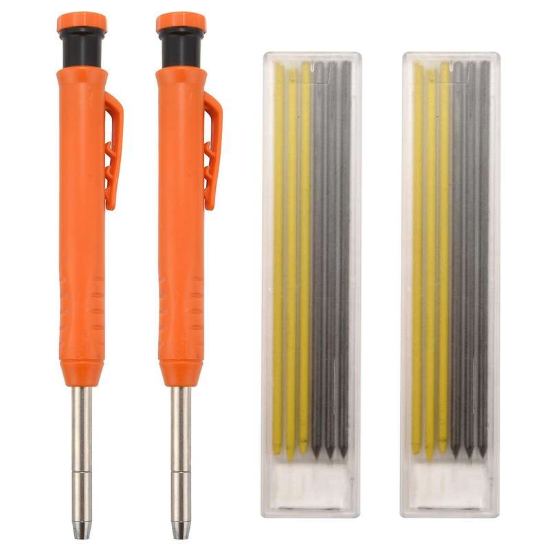 2pcs Mechanical Pencils Solid Carpentry Automatic Pencils Set 12pcs