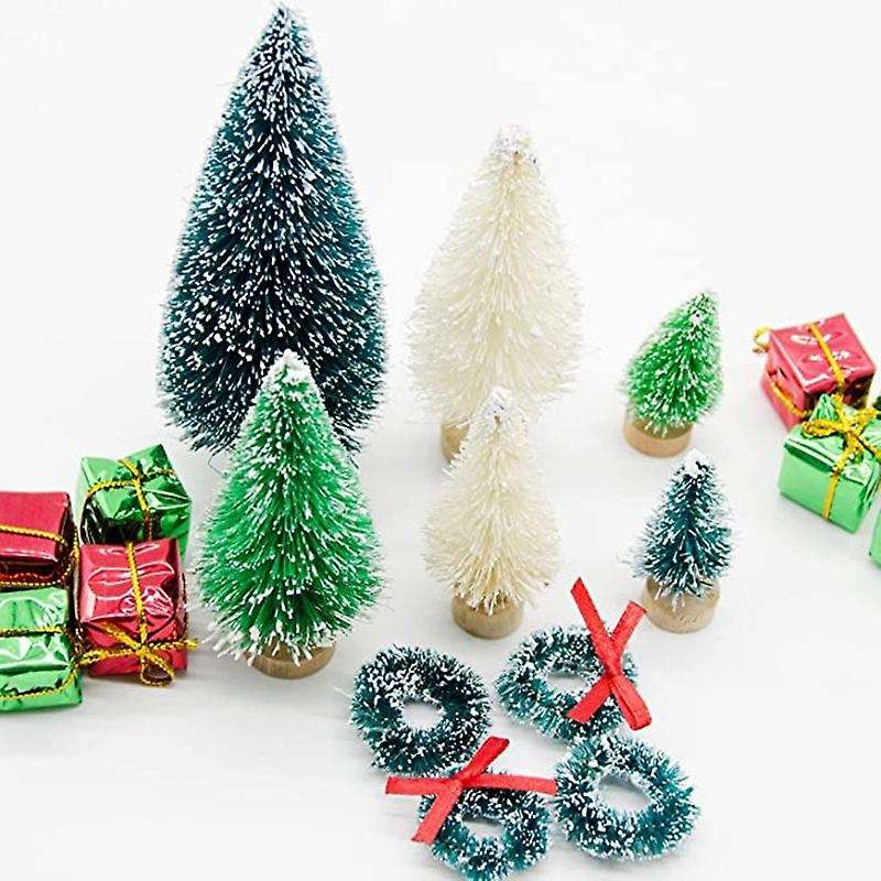 Artificial Christmas Trees Miniature Sisal Frosted Christmas Trees