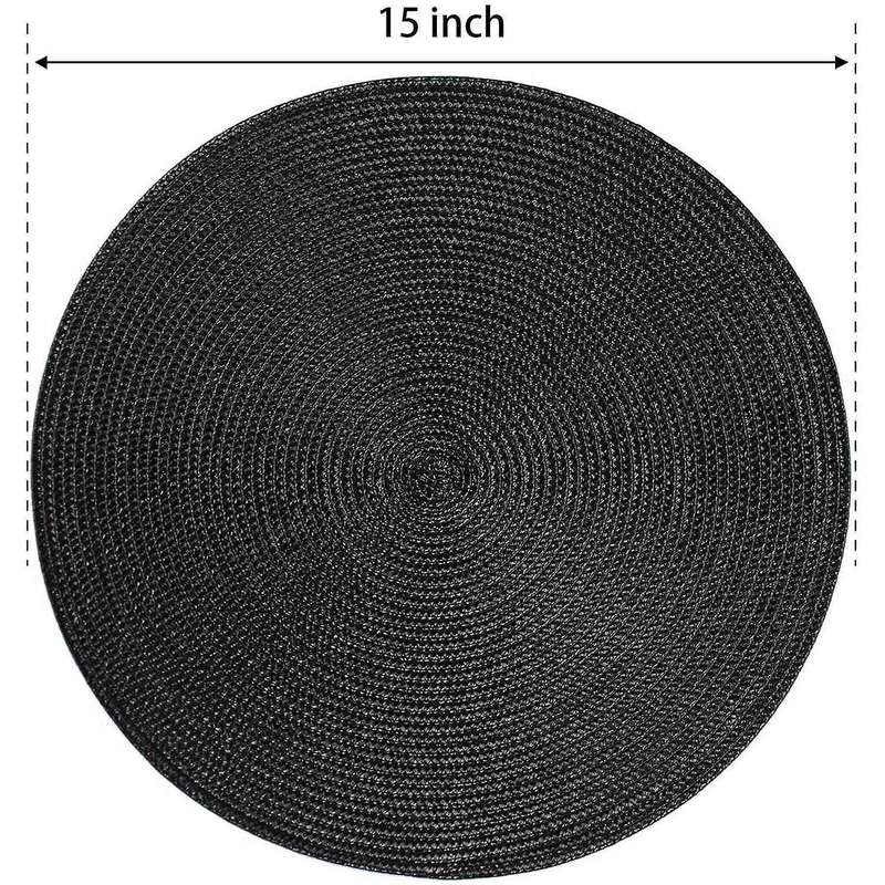 Round Braided Placemats Set Of 6 Table Mats for Dining Tables