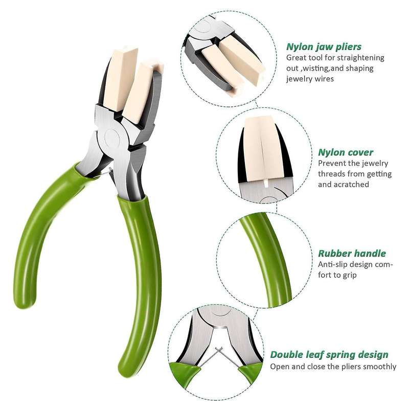 2 Packs Nose Pliers Double Nylon Jaw Pliers Carbon Steel Diy Tools