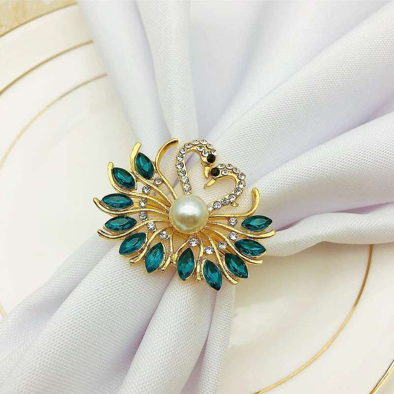 6 Pack Wedding Peacock Napkin Rings for Valentine's Day Wedding