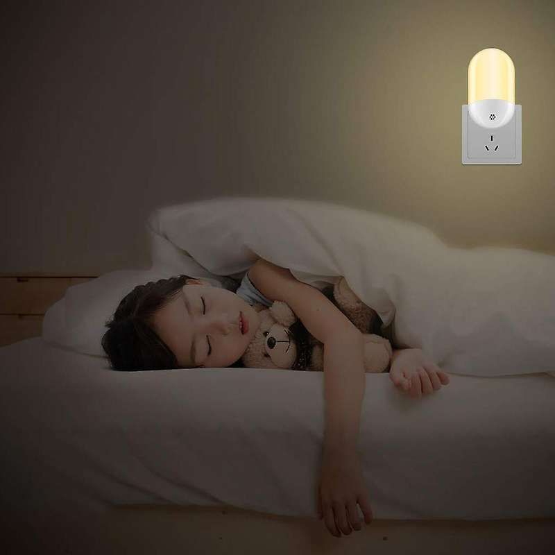 2pcs Led Wall Plug-in Lamp with Automatic Sensor Warm White(us Plug)