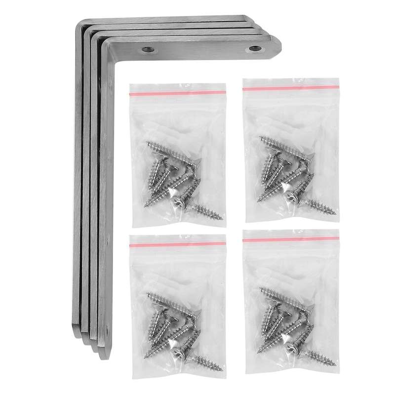 4 Pcs Stainless Steel Heavy Duty "l" Corner Brace Joint Angle Bracket