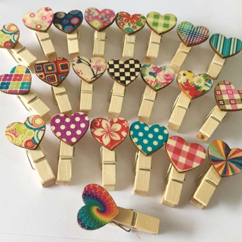 100pcs Colored Clothespins Wooden for Photos Pictures Crafts Decor