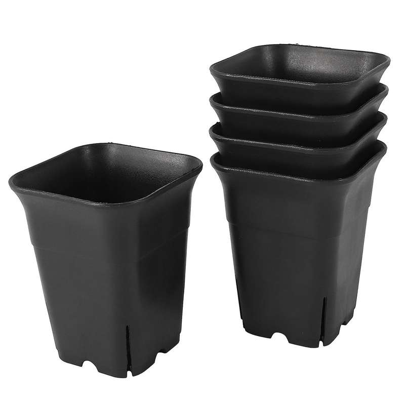 10pcs Black Square High Waist Mini Nursery Pot Plant Pot S