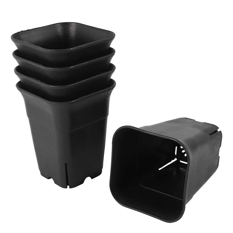 10pcs Black Square High Waist Mini Nursery Pot Plant Pot S