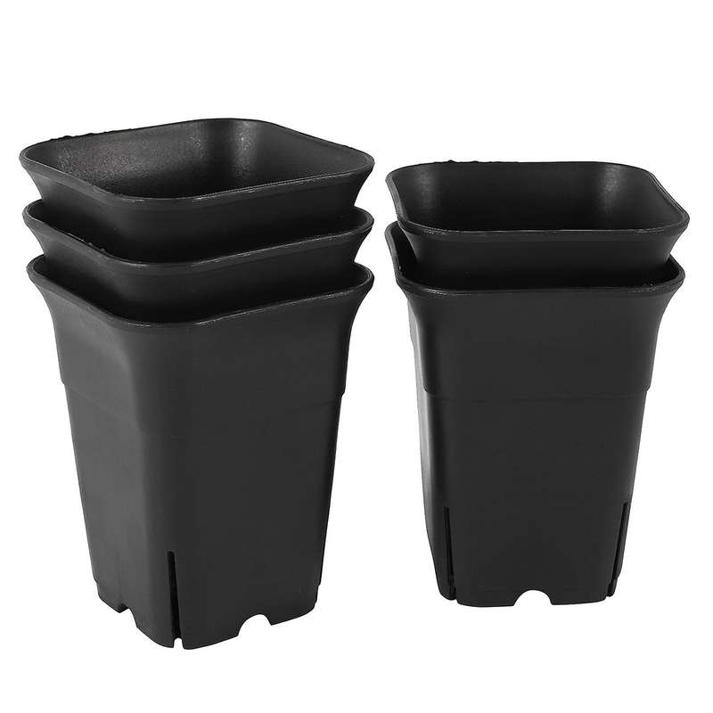 10pcs Black Square High Waist Mini Nursery Pot Plant Pot S