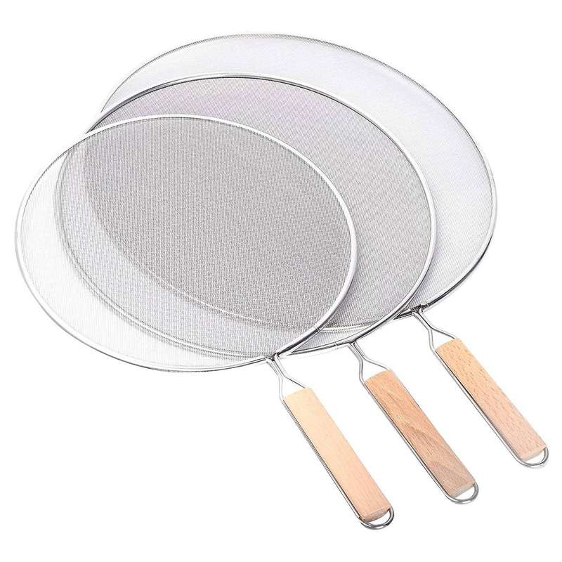 3 Pieces Splatter Guard Mesh Stainless Steel Guard Shield for Kitchen