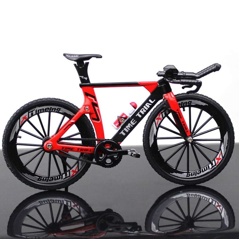 1:10 Scale Diecast Bicycle Mountain Tt Bike Model Mini for Home Blue