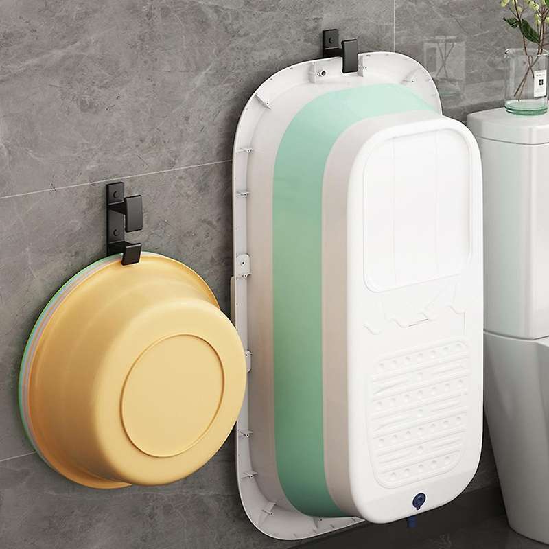 2pcs Basin Wall Mount Storage Racks Washbasin Hanger