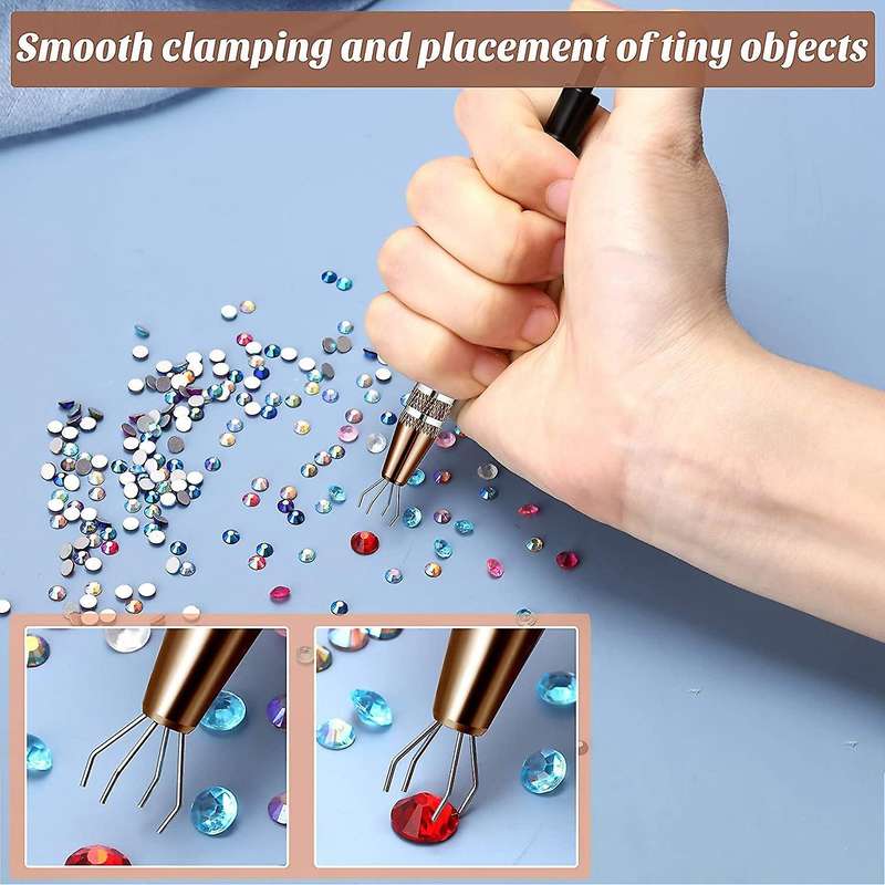 5 Pcs 4 Prongs Diamond Claw Tweezers Pick-up Tool 4 Prongs Grabber