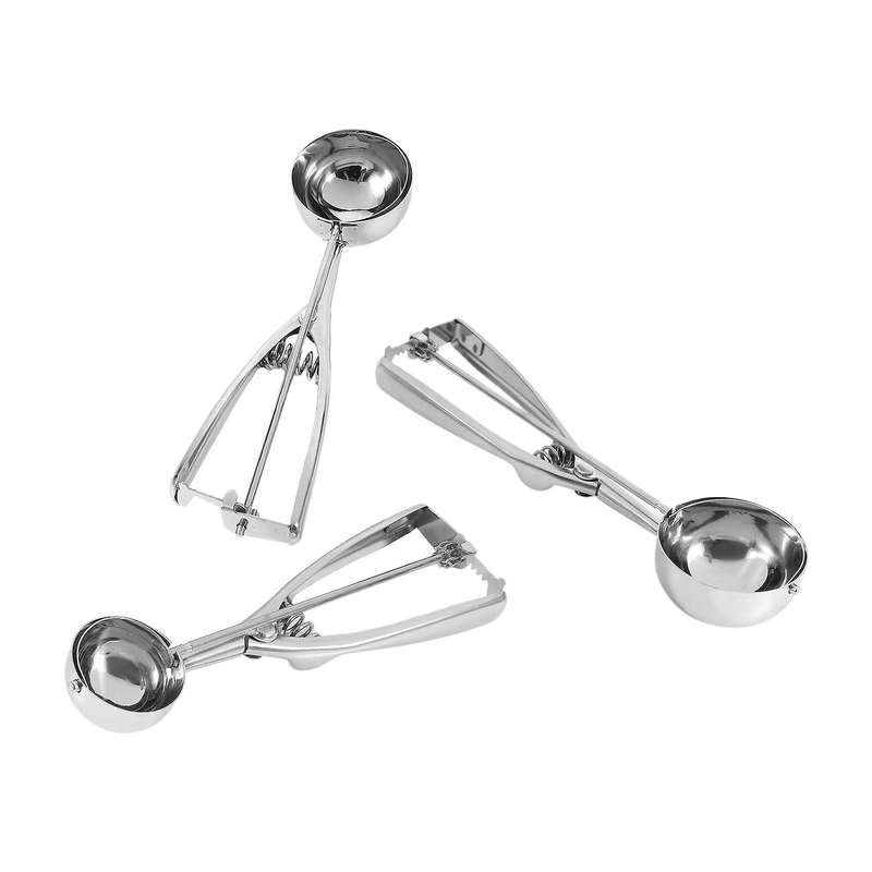 3pcs/set Ice Cream Scoop Stainless Steel Dessert Spoon Kitchen Tools