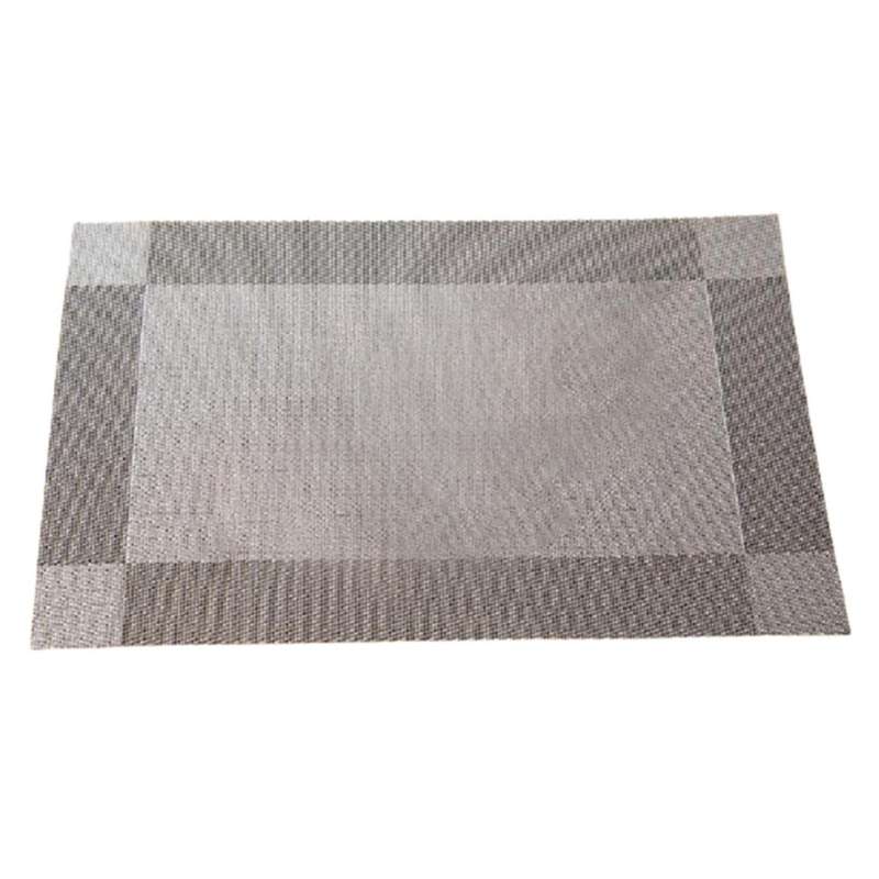 Pvc Western Placemat Single Frame Heat Insulation Pad Silver Gray