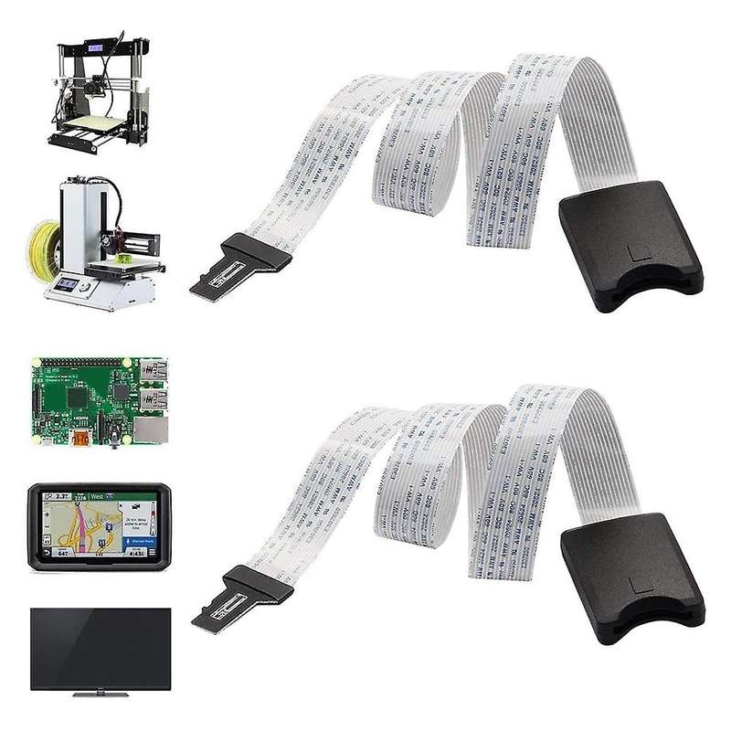 2pcs Sd Card Extension Cable Micro-sd to Sd Card Extension Cable 60cm