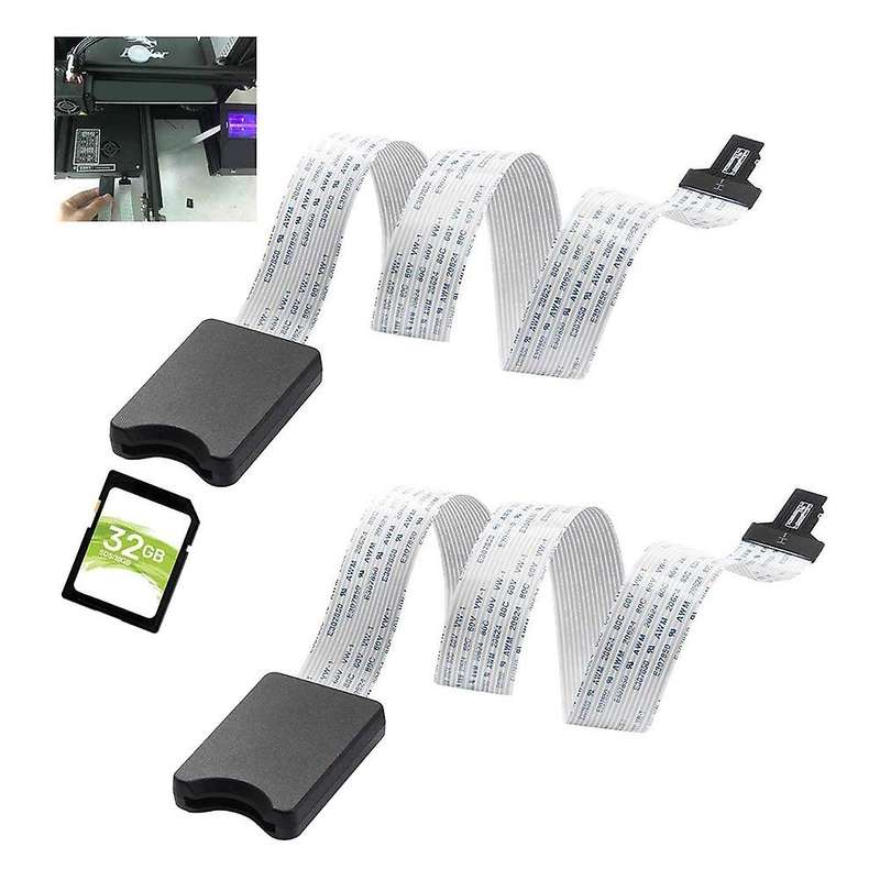 2pcs Sd Card Extension Cable Micro-sd to Sd Card Extension Cable 60cm