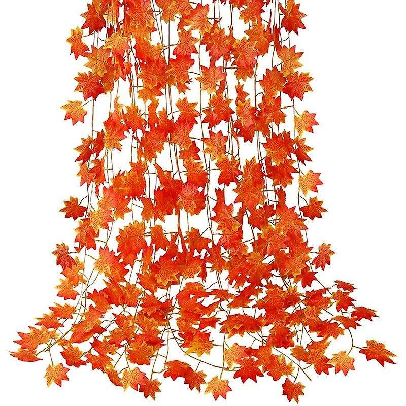 12 Packs Of Artificial Autumn Leaves Garland Hanging Vine for Wedding