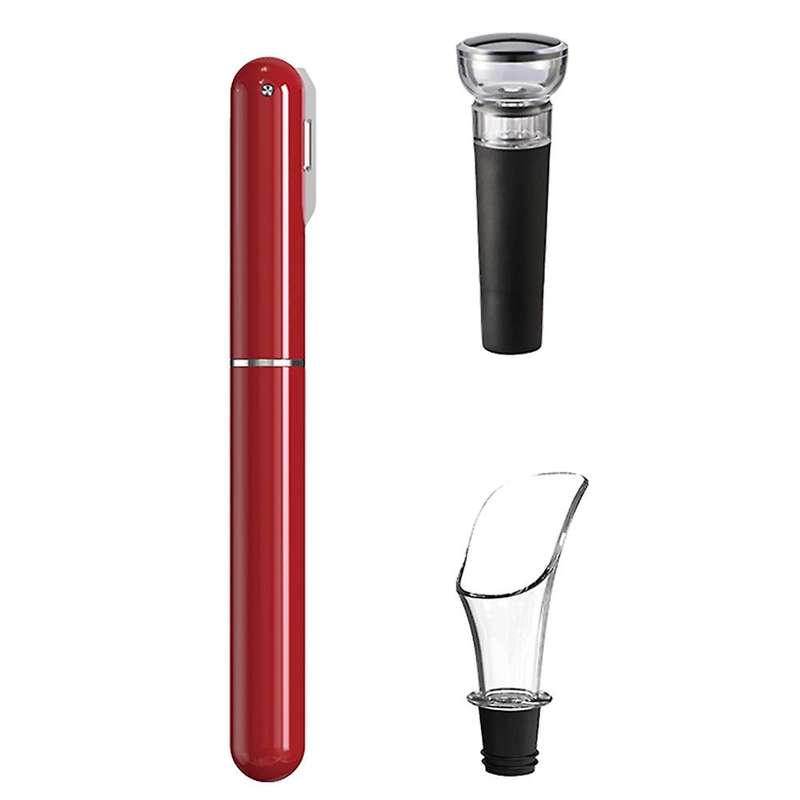 Enhanced Air Pump Wine Bottle Opener Pneumatic Corkscrew Red
