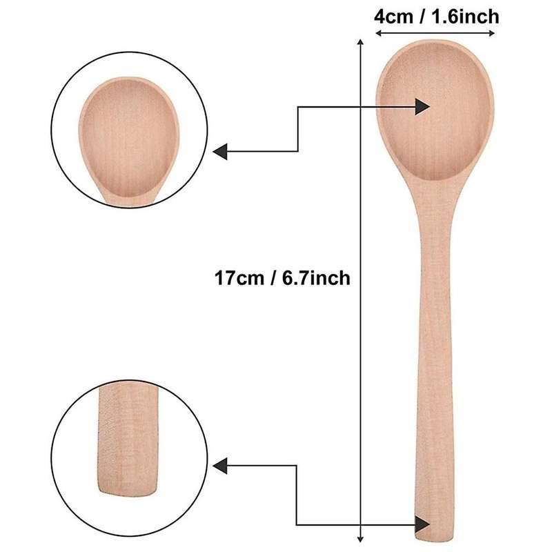 24 Pieces 6.7 Inch Wooden Spoons Condiments Salt Spoons (wood Color)