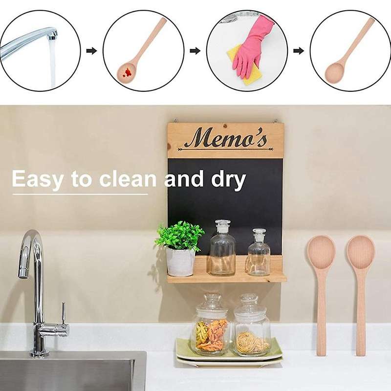 24 Pieces 6.7 Inch Wooden Spoons Condiments Salt Spoons (wood Color)