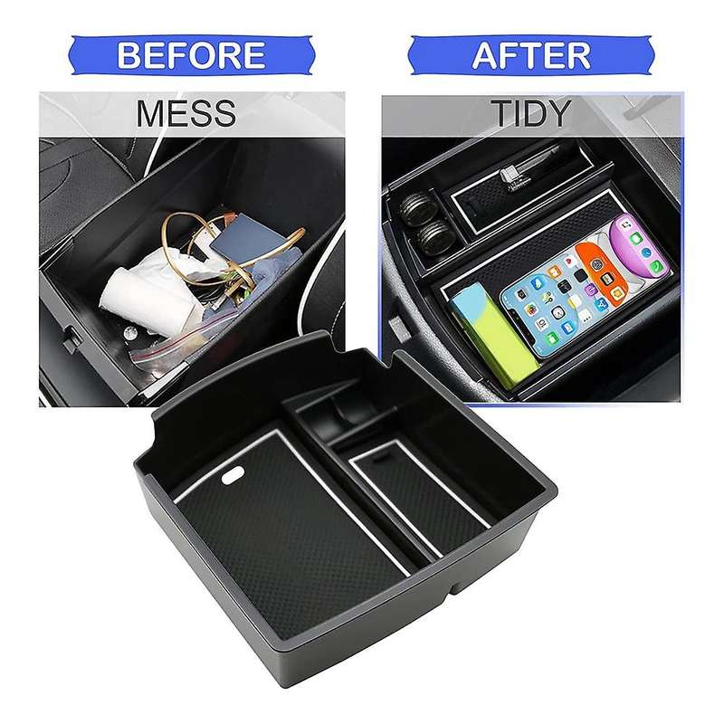 Car Central Console Armrest Storage Box Holder White