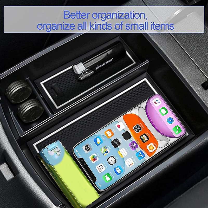 Car Central Console Armrest Storage Box Holder White