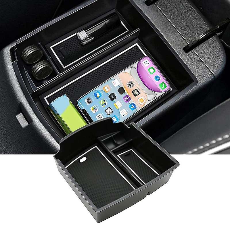 Car Central Console Armrest Storage Box Holder White