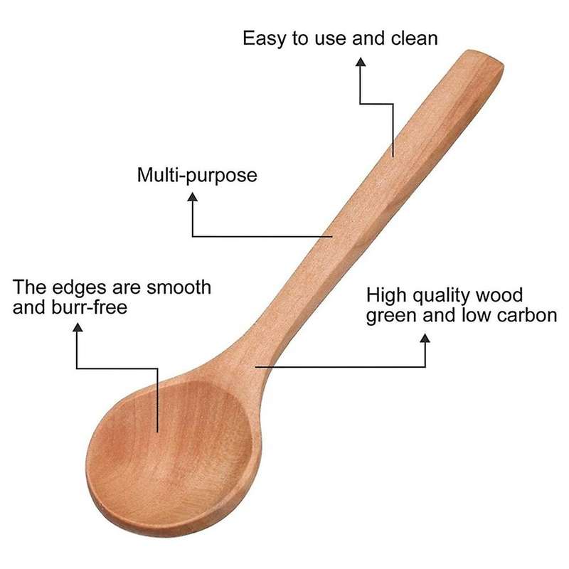 24 Pieces 6.7 Inch Wooden Spoons Condiments Salt Spoons (light Brown)