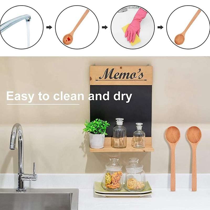 24 Pieces 6.7 Inch Wooden Spoons Condiments Salt Spoons (light Brown)