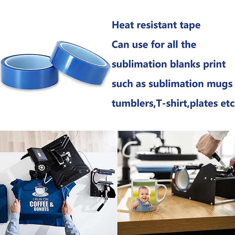 4 Rolls Heat Transfer Tape, for Heat Sublimation On Tumbler, Blue