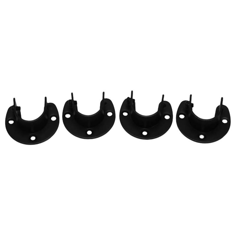 4 Packs Stainless Steel Closet Pole Sockets with Screws (u-shaped)