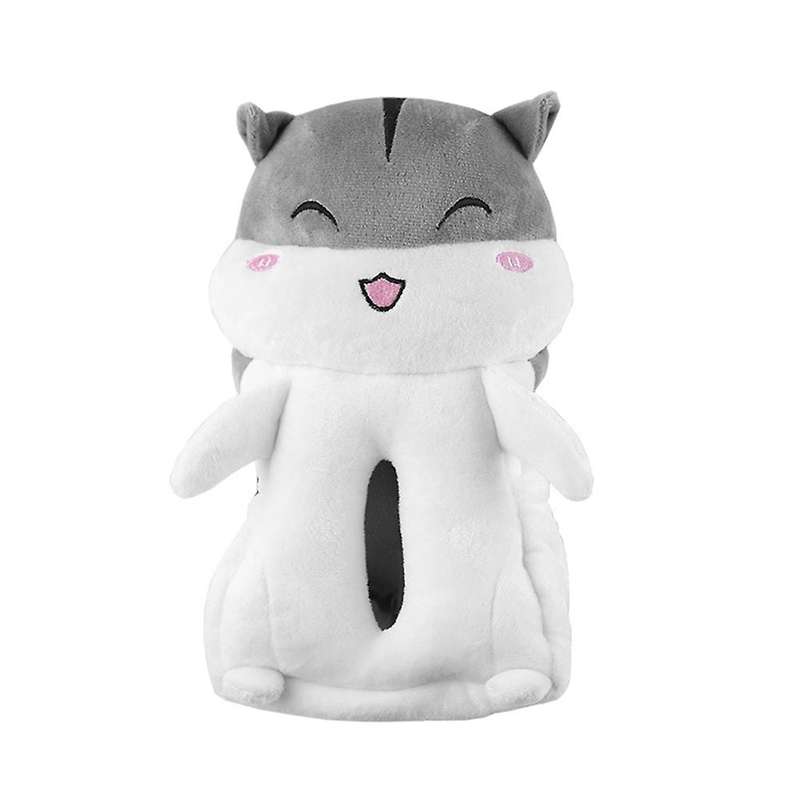 Plush Tissue Holder Cartoon Tissue Storage Box with Fixed Belt A