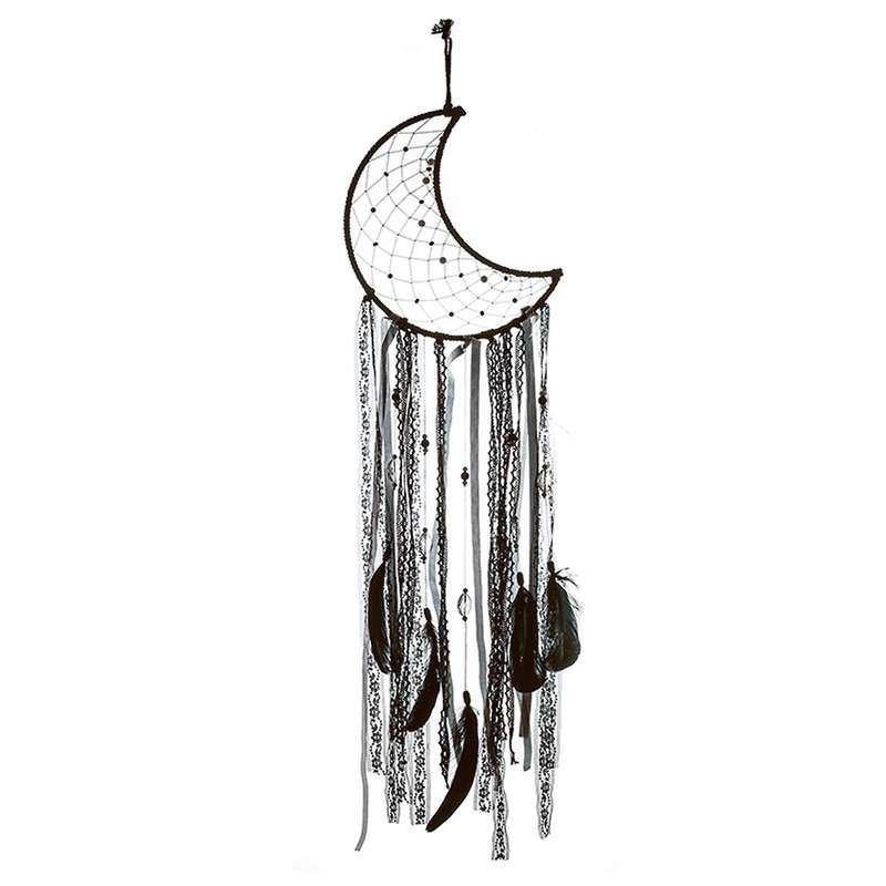 Moon Dream Catcher Black Dreamcatcher for Kids Bedroom Decoration