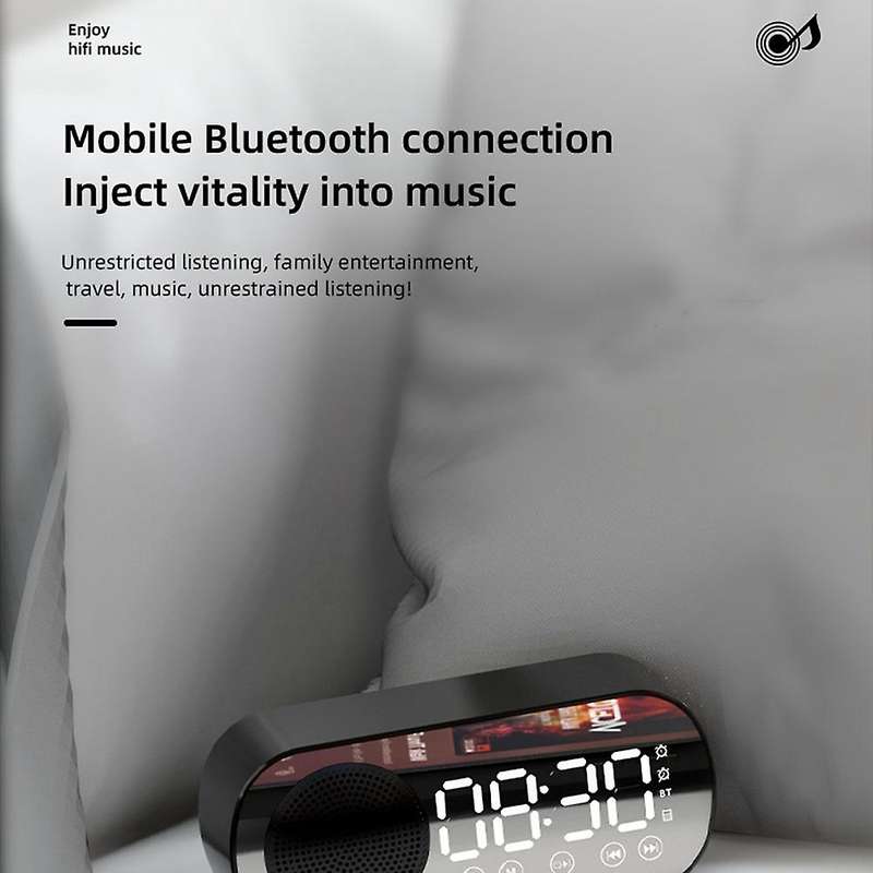 Led Alarm Clock for Bluetooth Speaker, Fm Radio , Family (black)