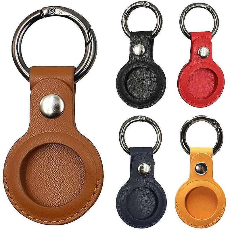 5 Pack Case Compatible for Apple Airtag, Pu Leather Skin Cover