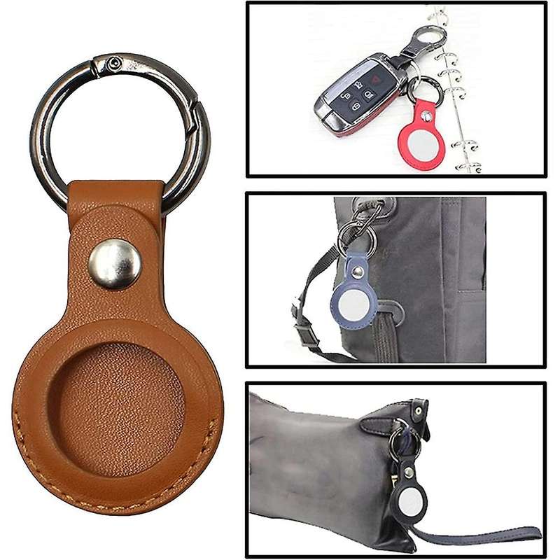 5 Pack Case Compatible for Apple Airtag, Pu Leather Skin Cover