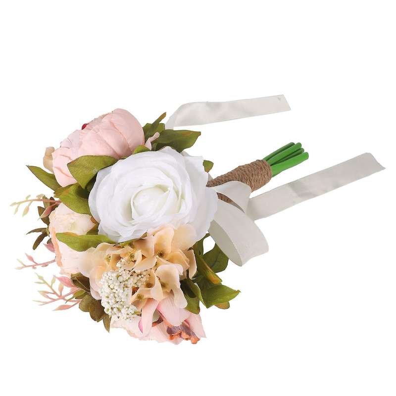 Wedding Bouquet Artificial Peony and Rose Silk Flower for Bridesmaid