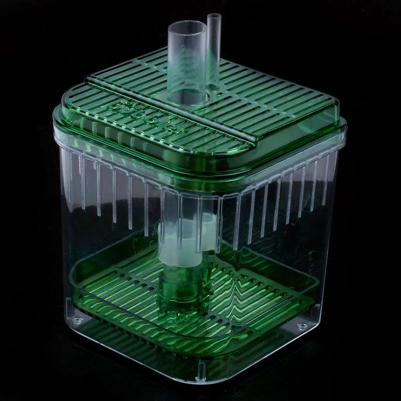 2x Plastic Fish Tank Aquarium Filter Bottom Box Transparent Green