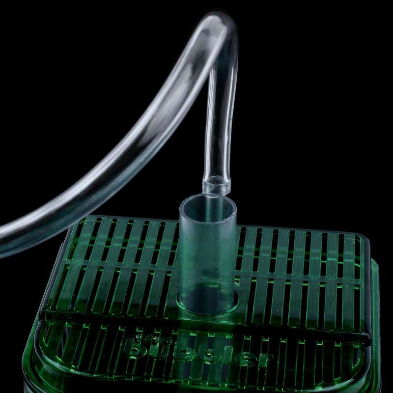 2x Plastic Fish Tank Aquarium Filter Bottom Box Transparent Green