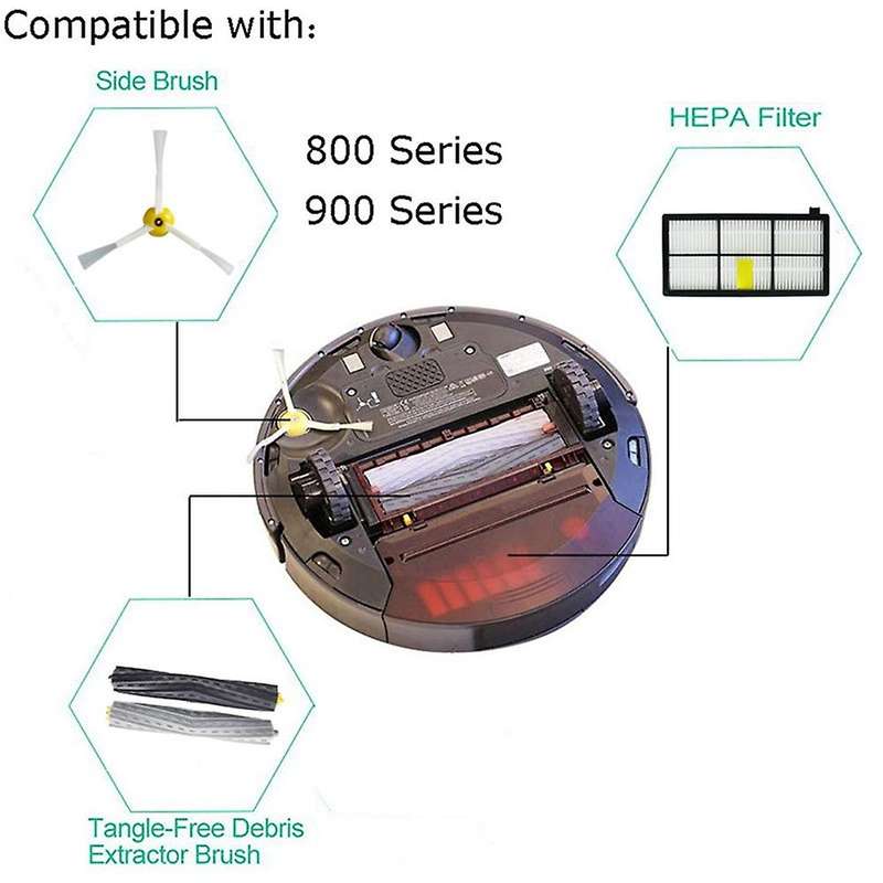 Replacement Parts Main Brush Side Brush Hepa Filter for Irobot Roomba