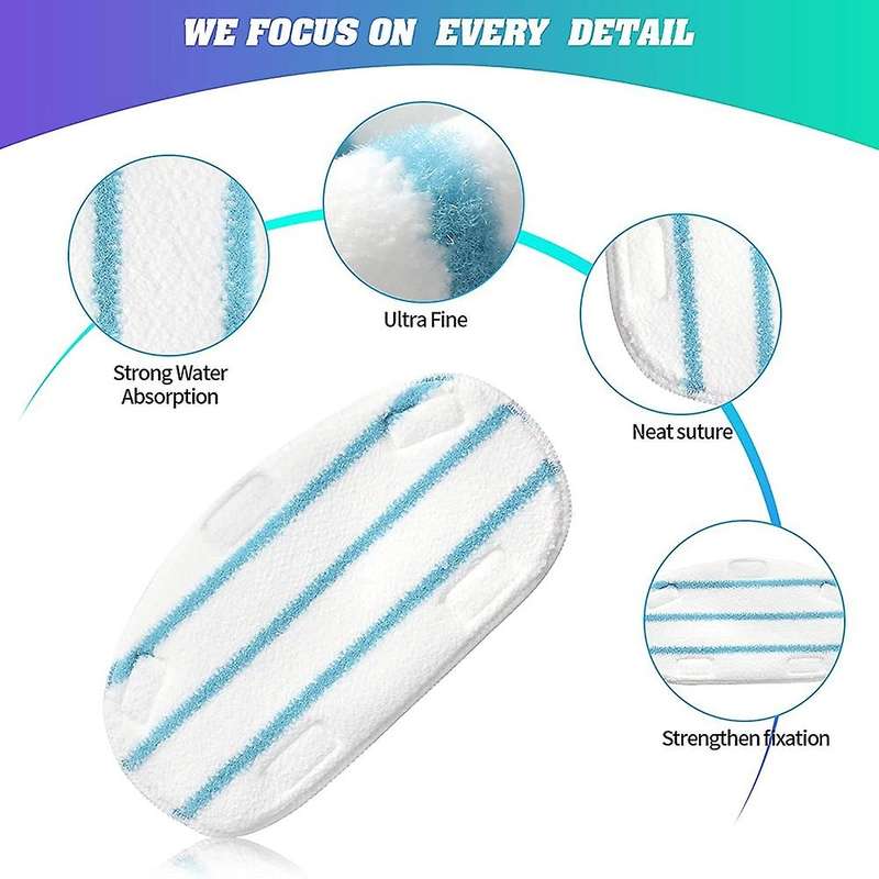6 Pack Microfibre Replacement Steam Mop Cloth Pads