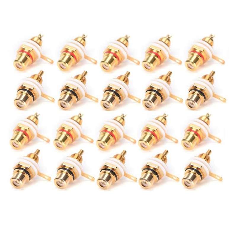 20pcs Gold Plated Rca Terminal Jack Plug for Amplifier Speaker