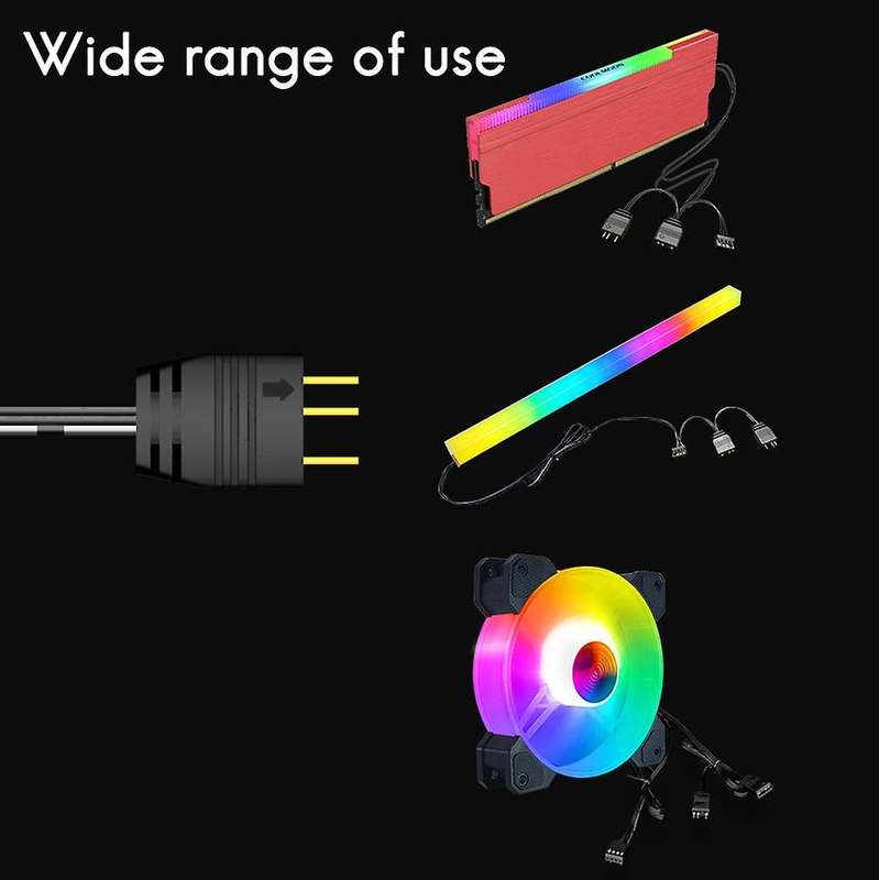 10pcs One to Two Extension Cable 5v 3-pin Motherboard Extension Cable