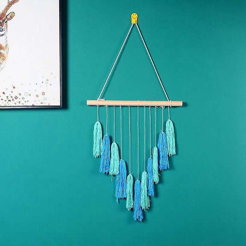 Bohemian Tassel Gradient Tapestry Handwoven Home Decoration, Blue