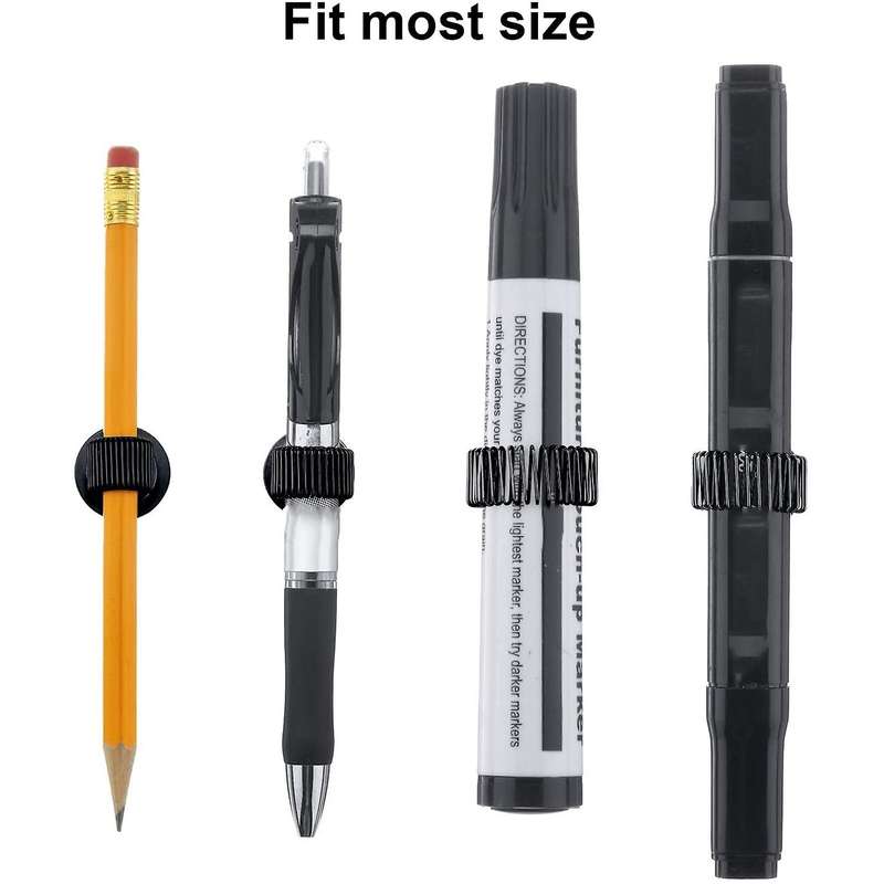 Pen Holder Clips with Adjustable Spring Loop Fit Any Size Pens 16pack