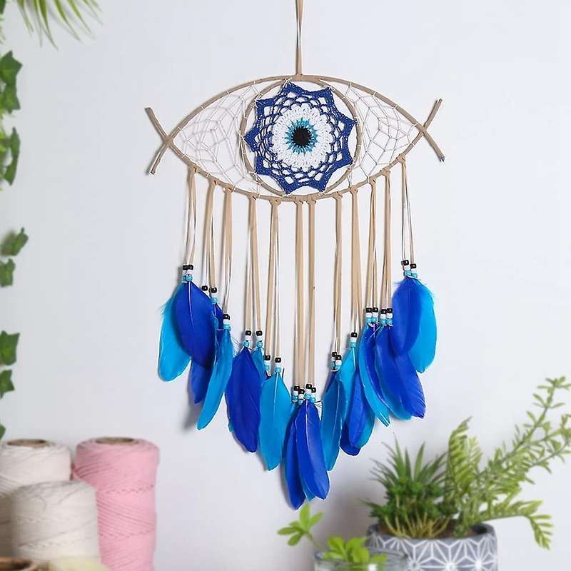 Evil Eye Dream Catchers for Bedroom Hand-woven Macrame Dreamcatcher,2
