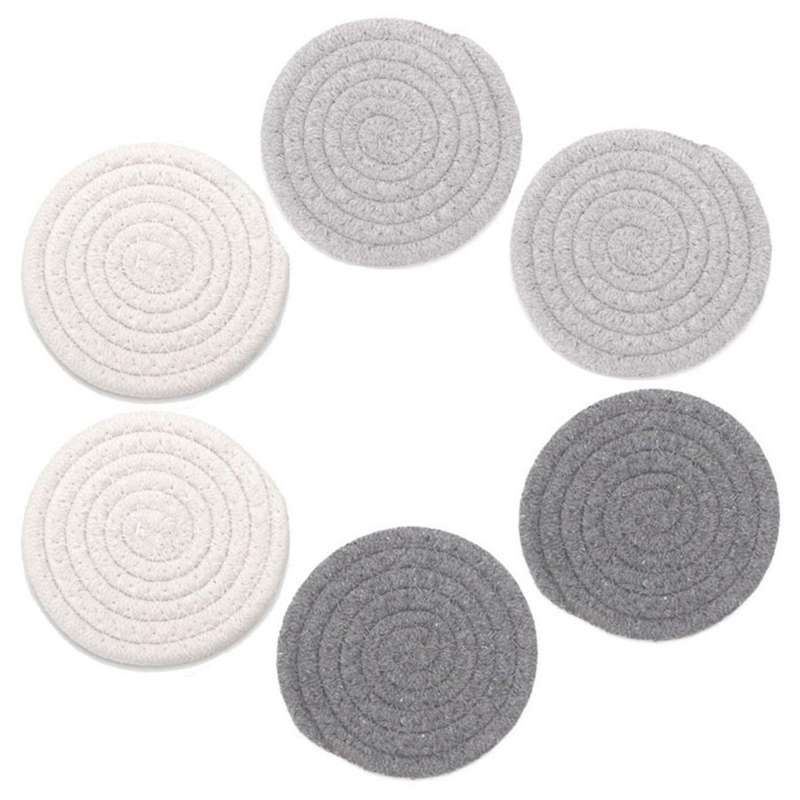 Coasters with Holder Handmade Braided Thick Cotton Rope
