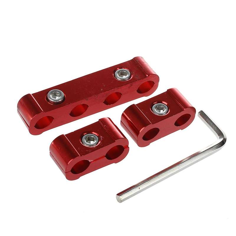 6pcs Engine Spark Plug Wires Separator Divider Clamp Kit Red