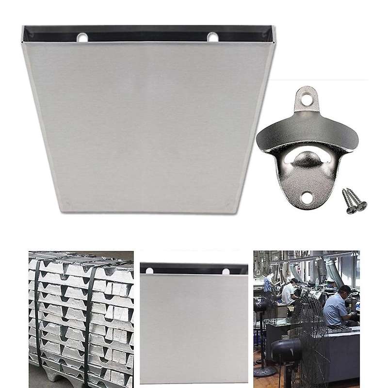 Stainless Steel Bottle Opener Beer Cap Catcher Storage Bucket Box B