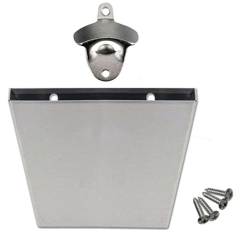 Stainless Steel Bottle Opener Beer Cap Catcher Storage Bucket Box B