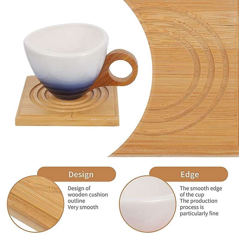 European Gradient Color Ceramic Coffee Cup Set Gift with Handle Blue